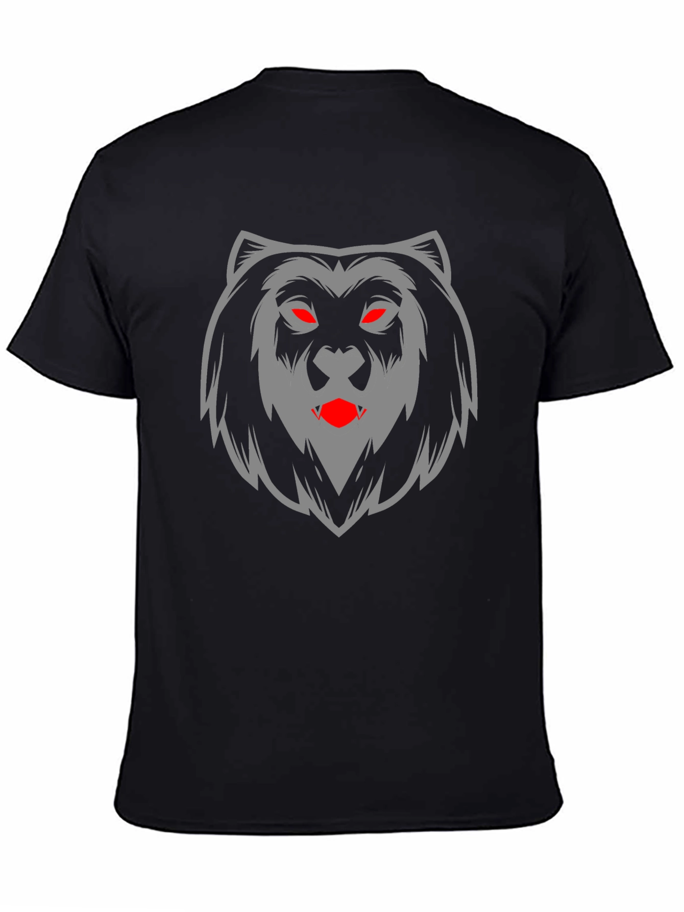 Mens Black T-Shirt with Bear Graphic