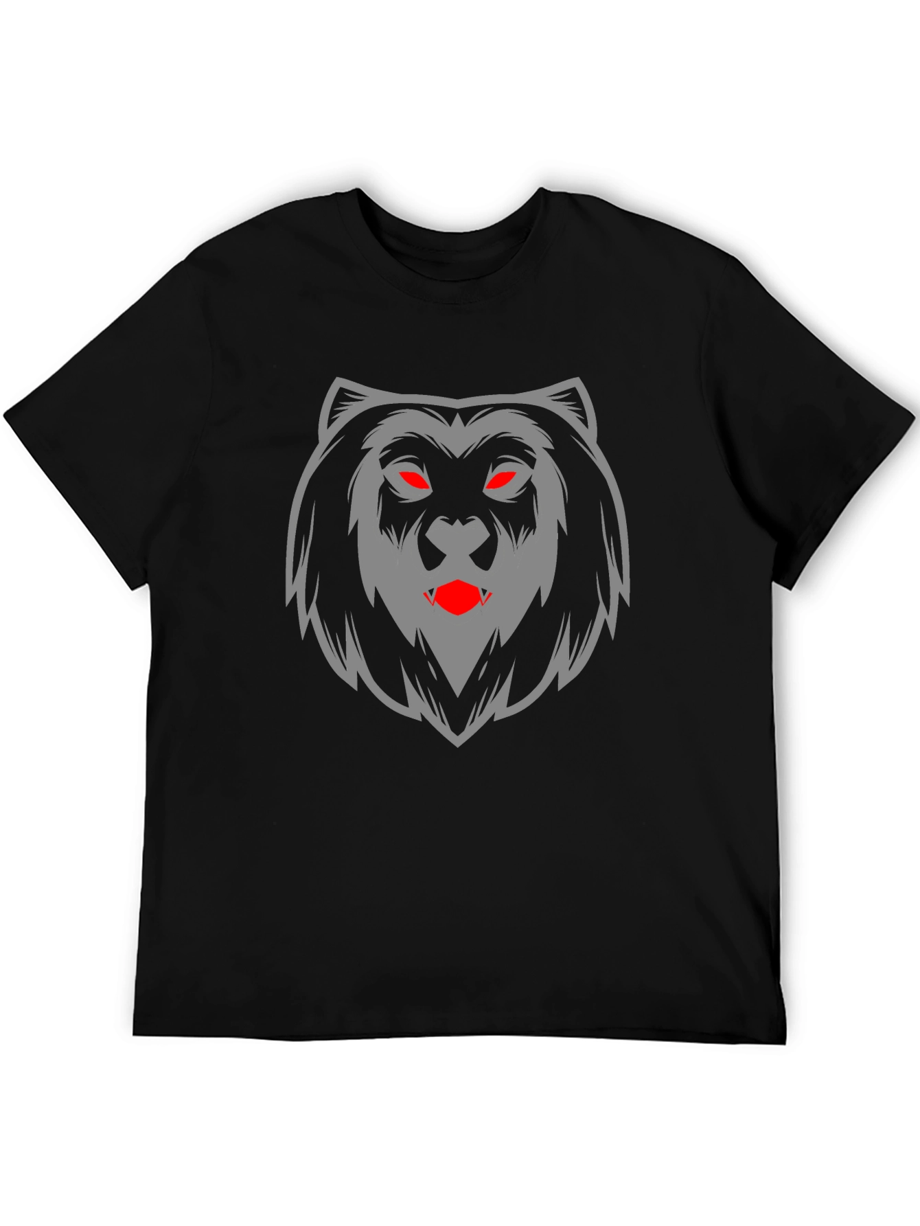Mens Black T-Shirt with Bear Graphic