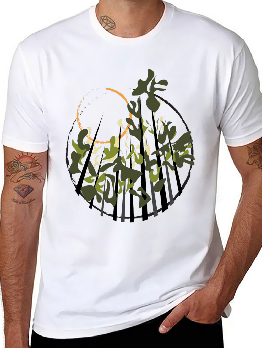 Nature Camo Graphic Tee - Modern Streetwear
