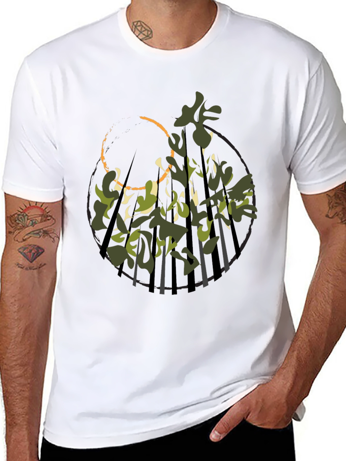 Nature Camo Graphic Tee - Modern Streetwear