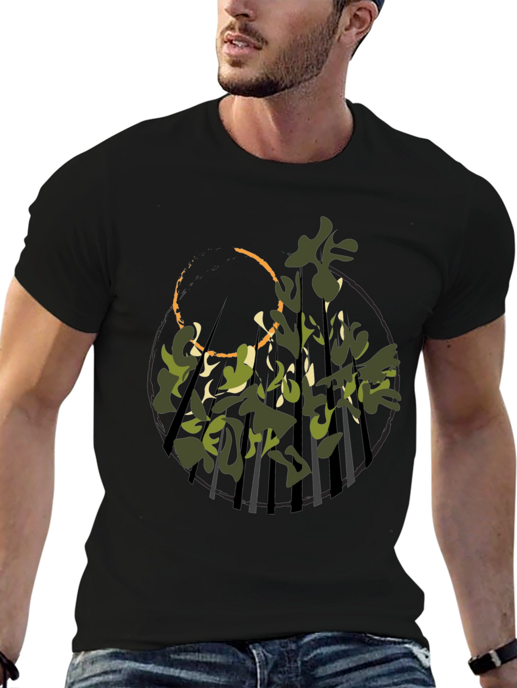 Nature Camo Graphic Tee - Modern Streetwear