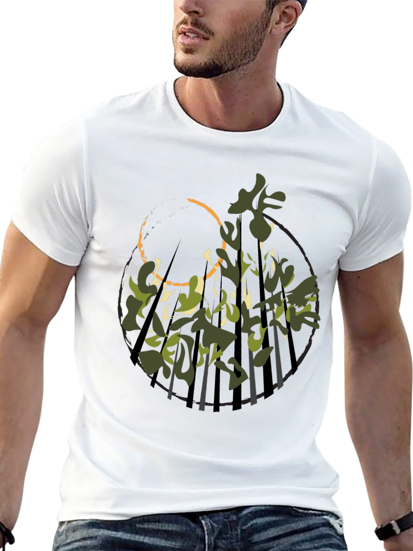 Nature Camo Graphic Tee - Modern Streetwear