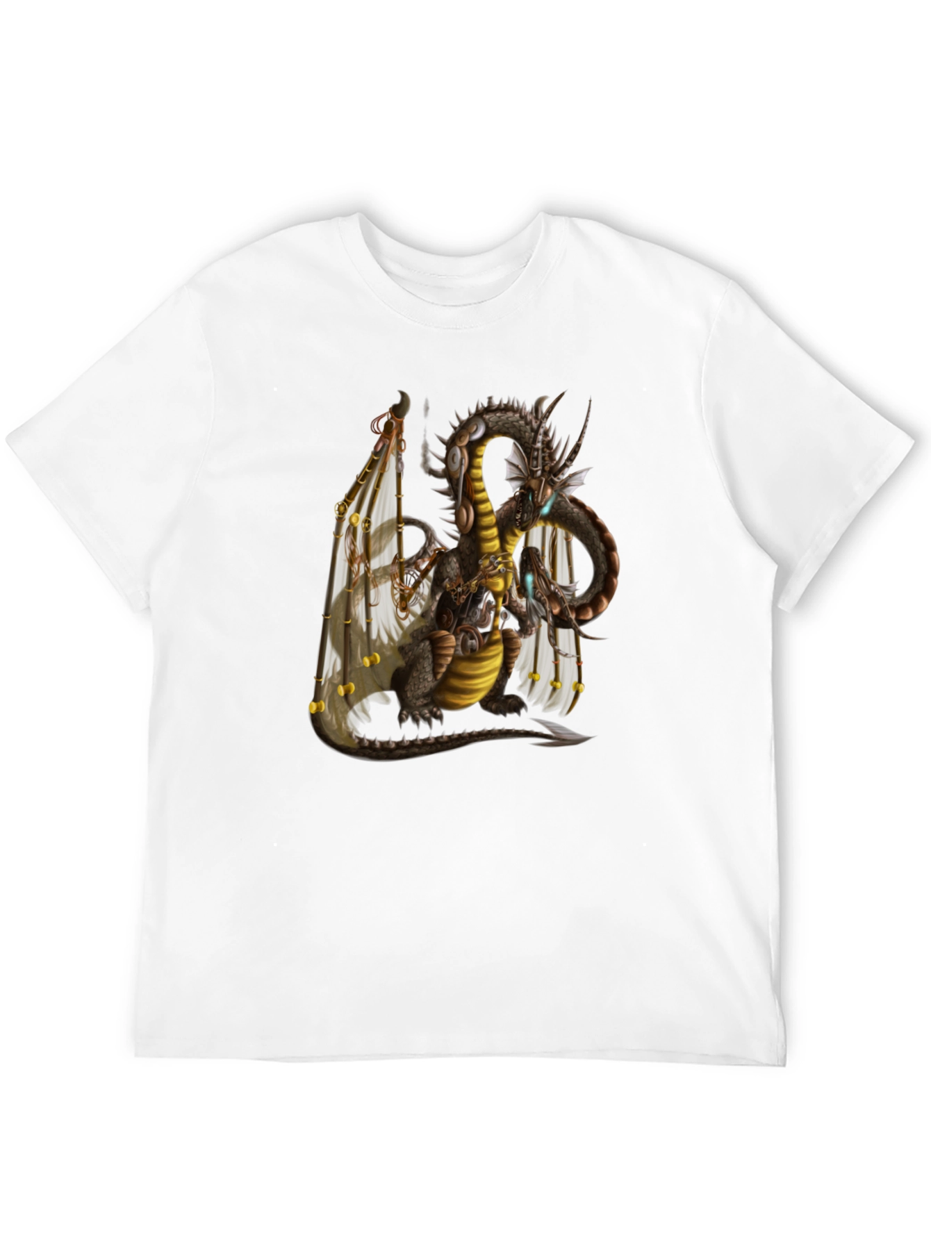 Steampunk Dragon Graphic T-Shirt - Black