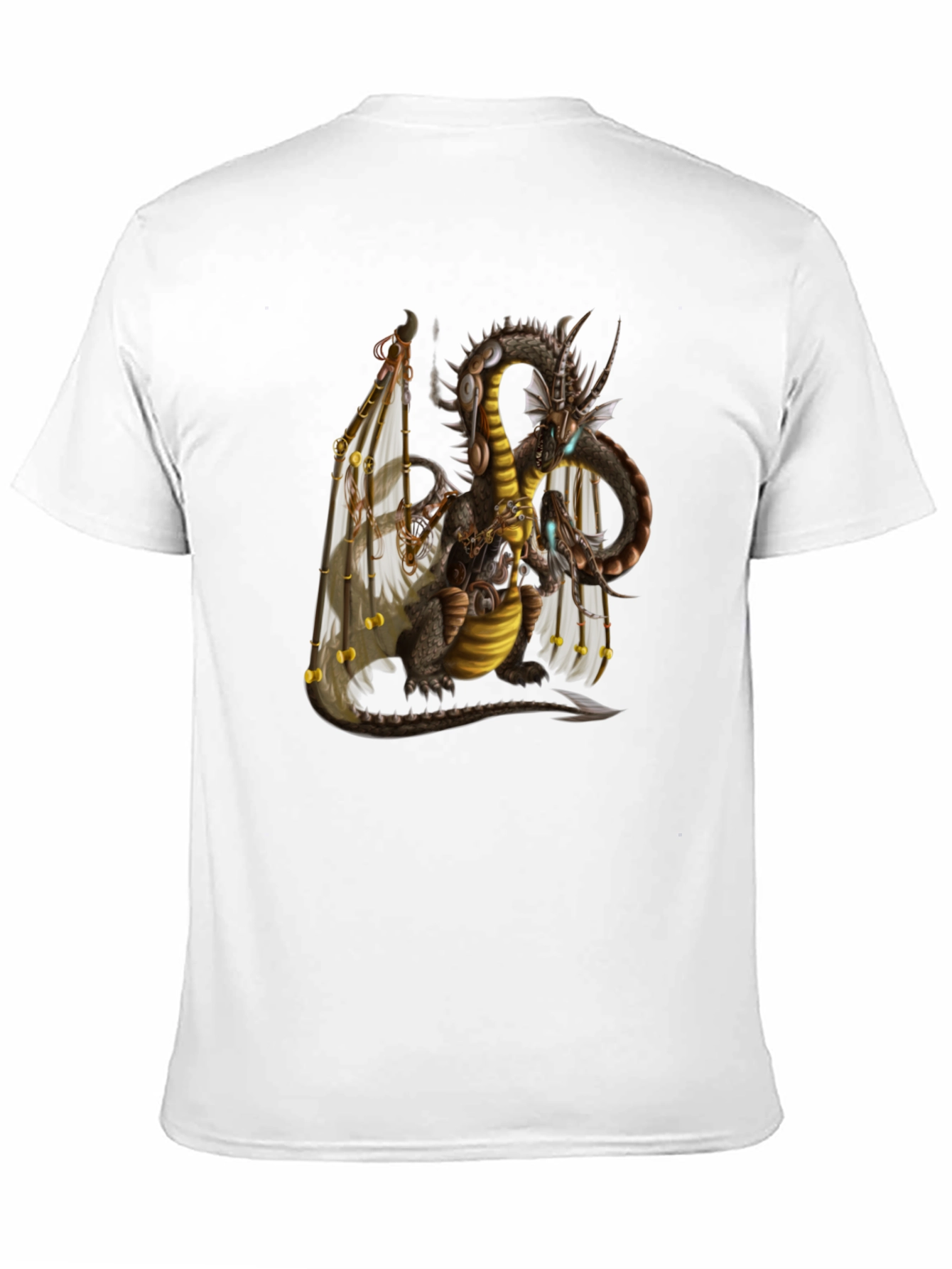 Steampunk Dragon Graphic T-Shirt - Black