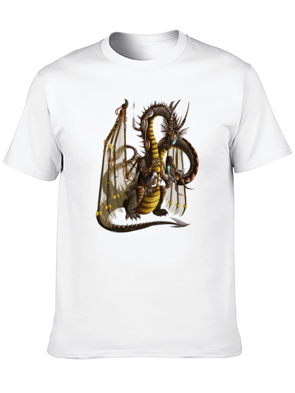 Steampunk Dragon Graphic T-Shirt - Black