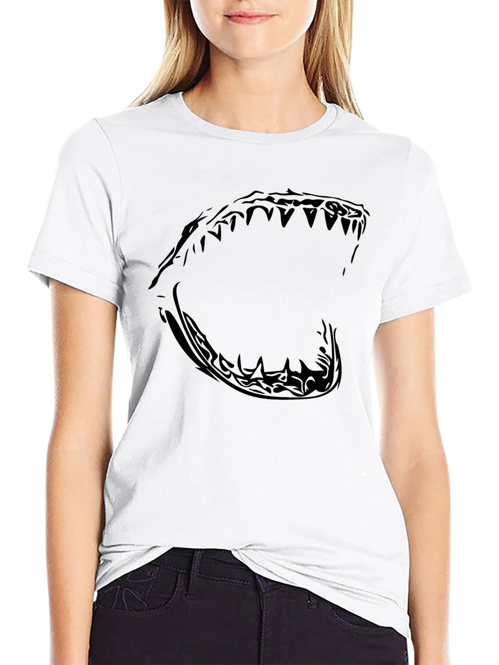 Mens Black Shark Jaw Graphic Tee