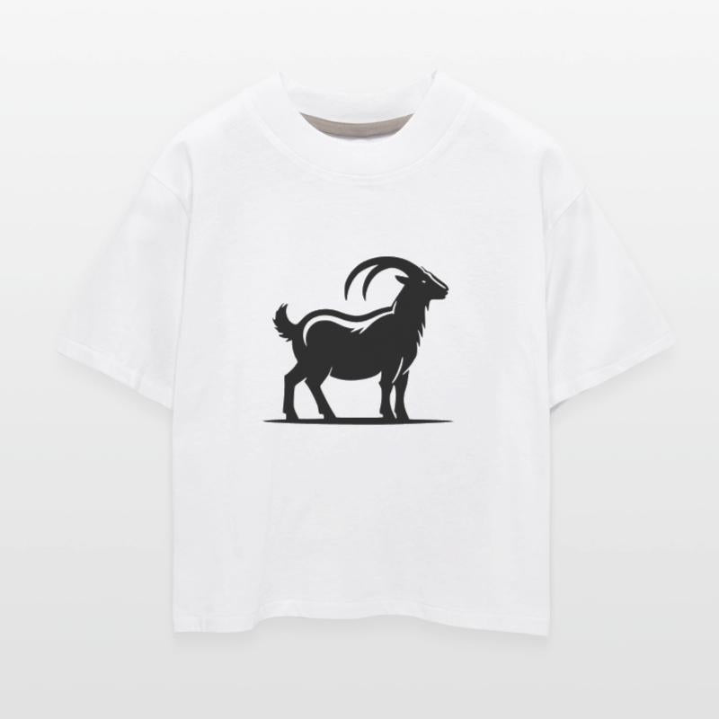 Billy Goat Portrait Tattoo Style With Horns