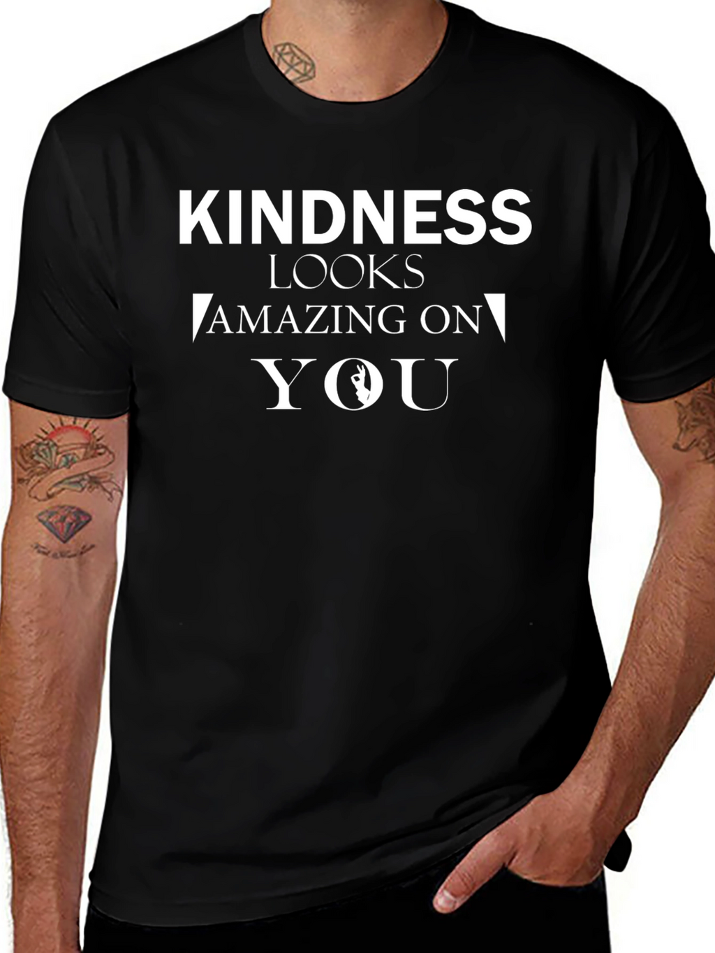 Kindness Looks Amazing Black T-Shirt