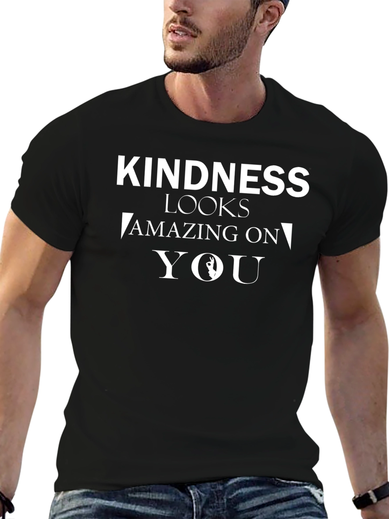Kindness Looks Amazing Black T-Shirt
