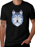 Geometric Wolf Graphic Print T-Shirt
