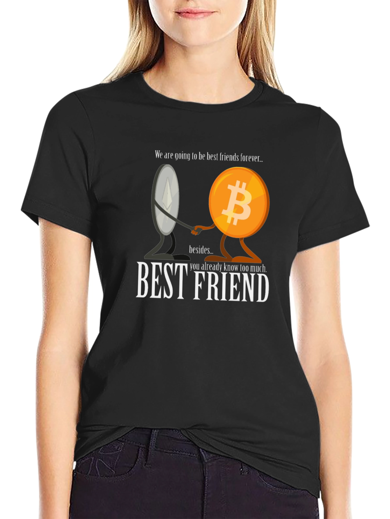 Crypto Best Friends T-Shirt - Bitcoin & Ethereum