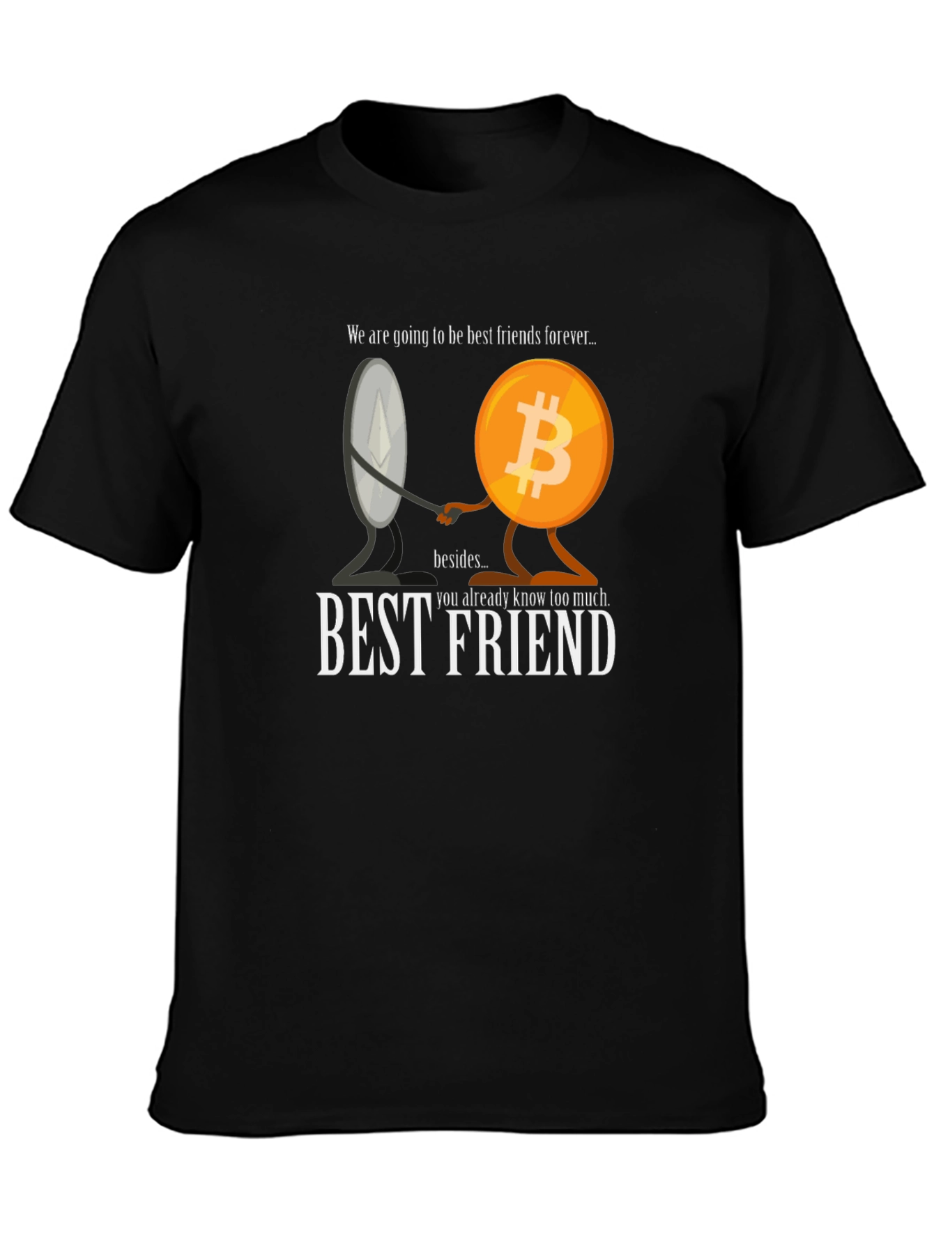 Crypto Best Friends T-Shirt - Bitcoin & Ethereum