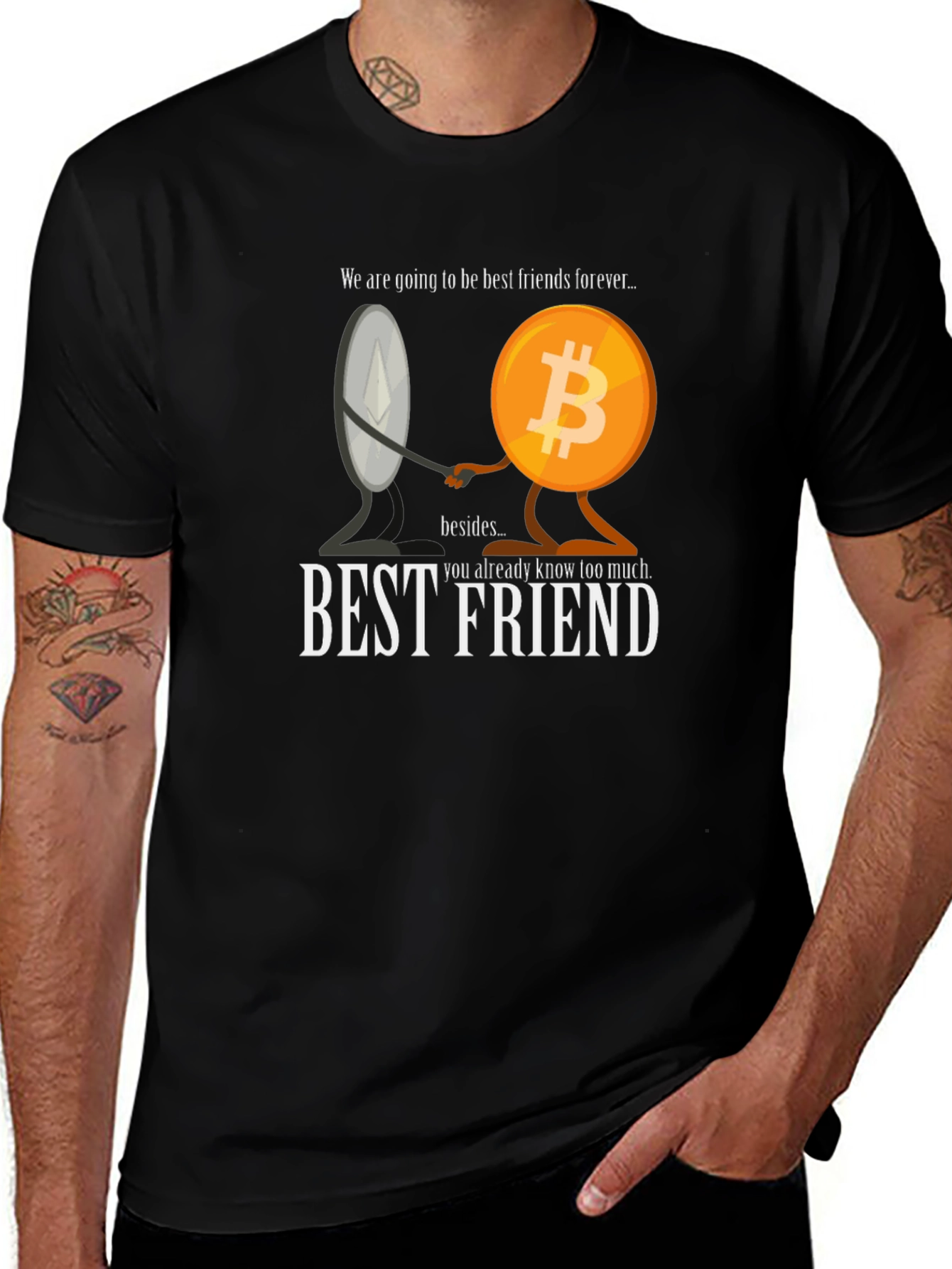 Crypto Best Friends T-Shirt - Bitcoin & Ethereum