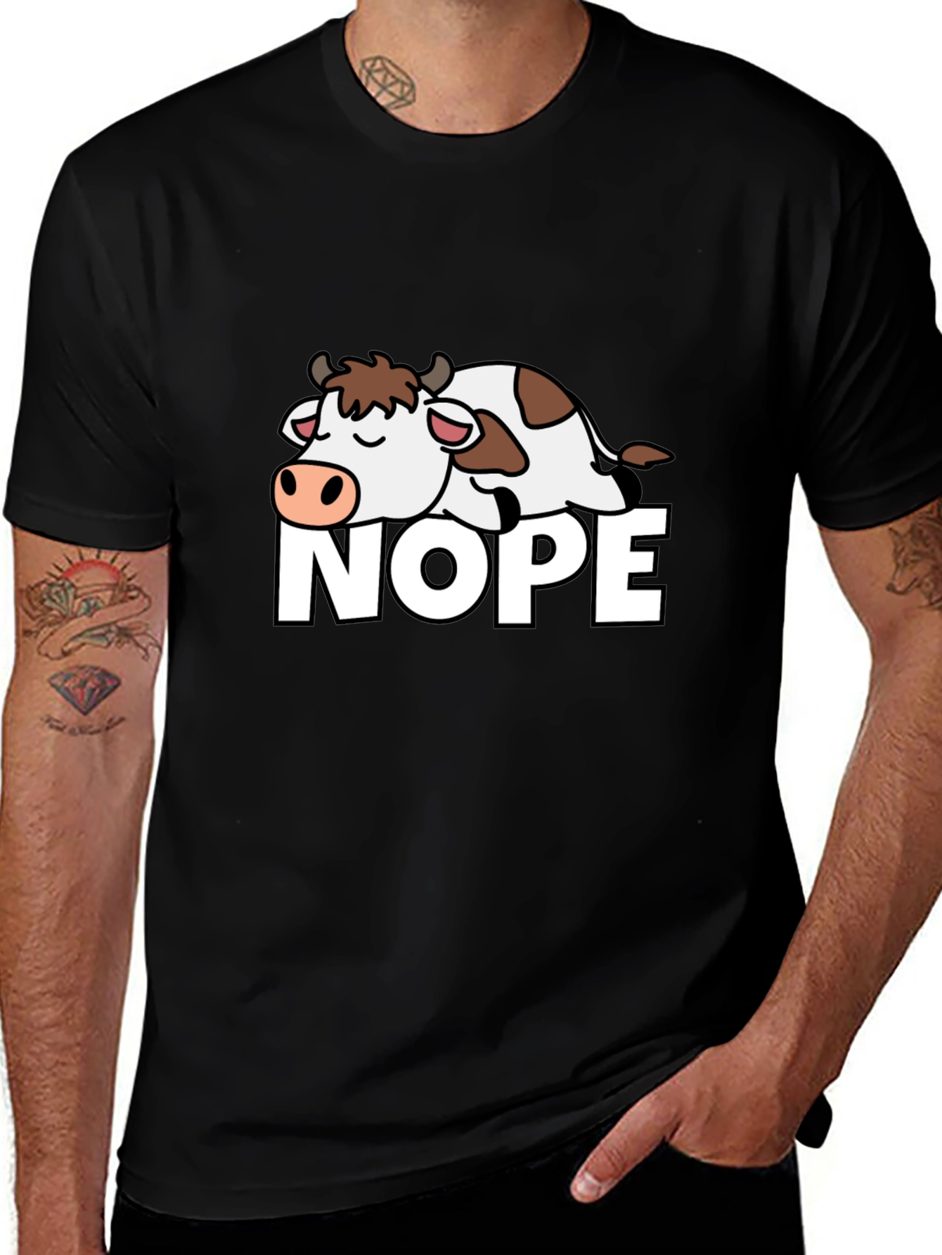 Nope Cow Graphic T-Shirt - Relaxed Fit