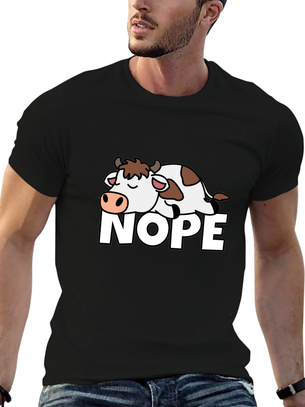 Nope Cow Graphic T-Shirt - Relaxed Fit