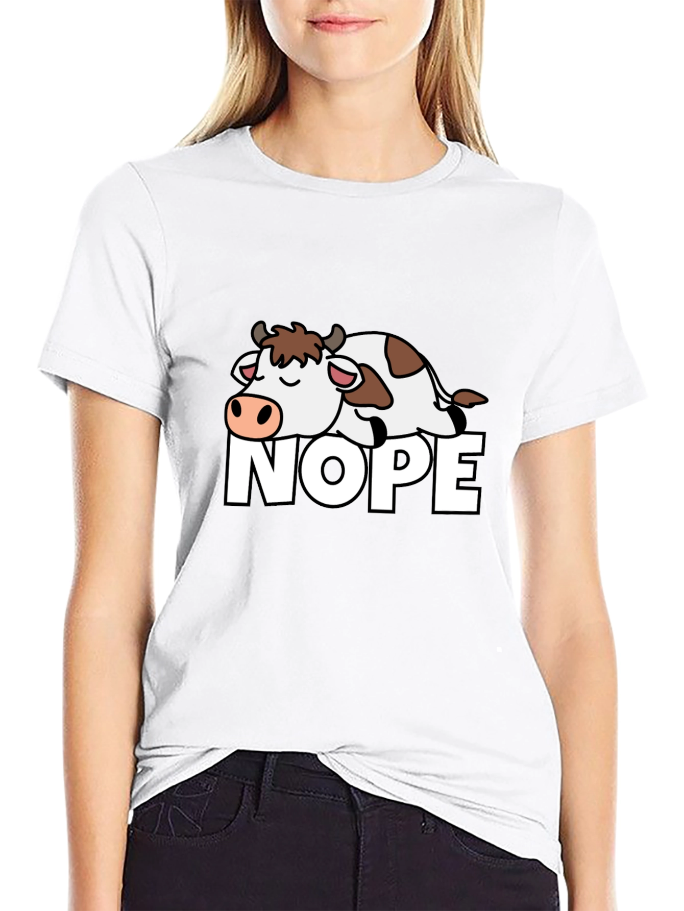 Nope Cow Graphic T-Shirt - Relaxed Fit