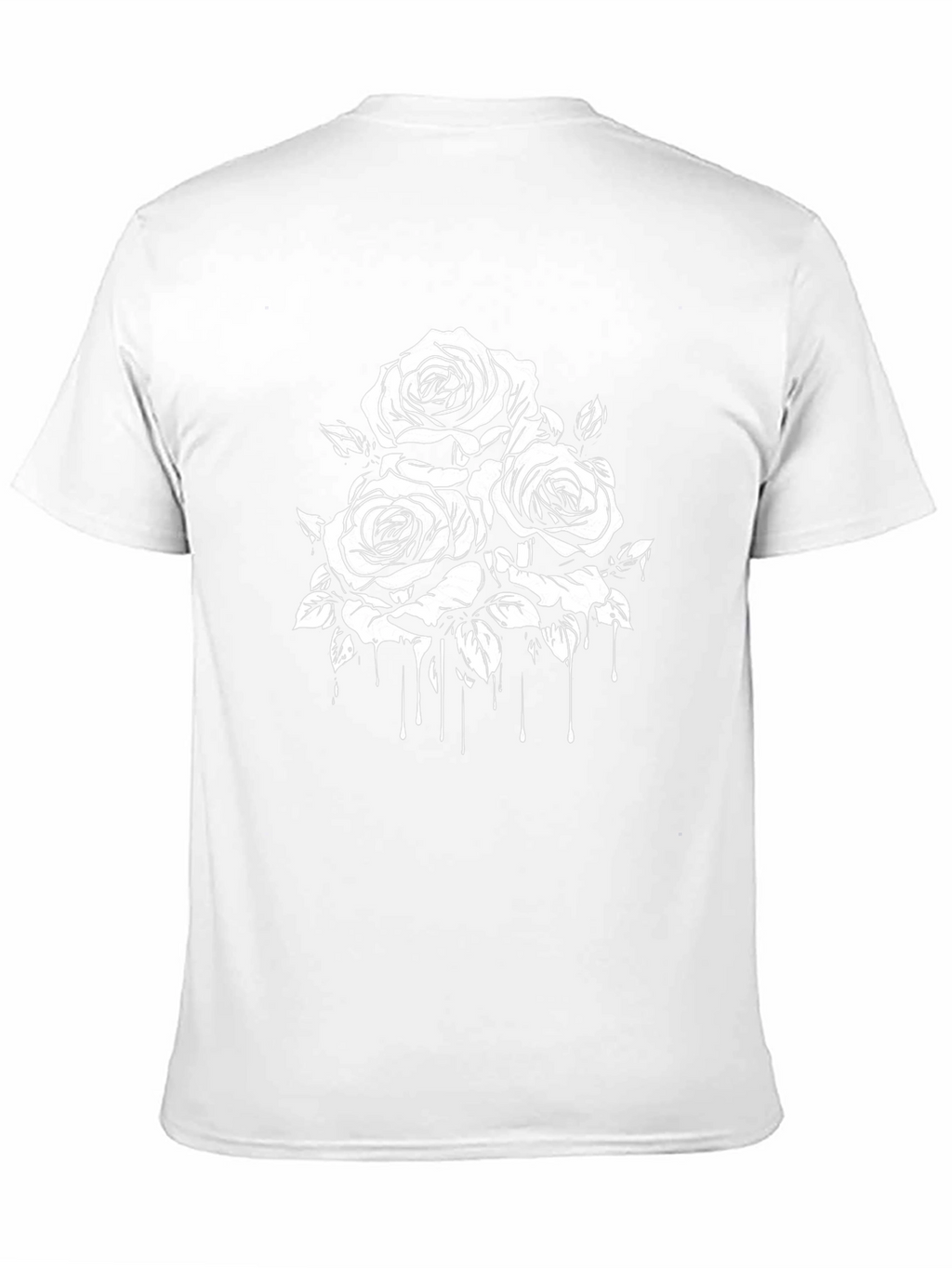 Mens Black T-Shirt with Rose Graphic