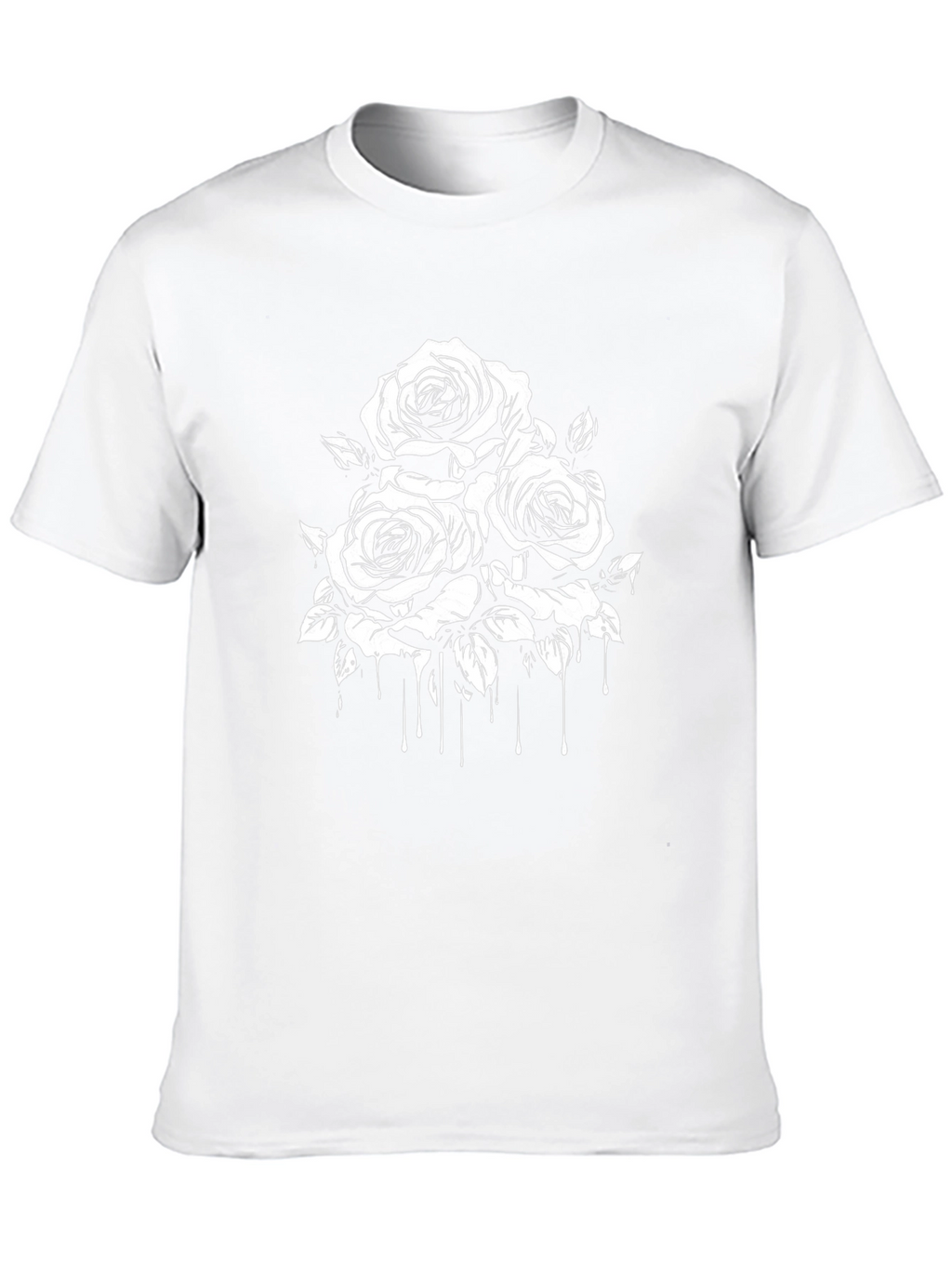 Mens Black T-Shirt with Rose Graphic