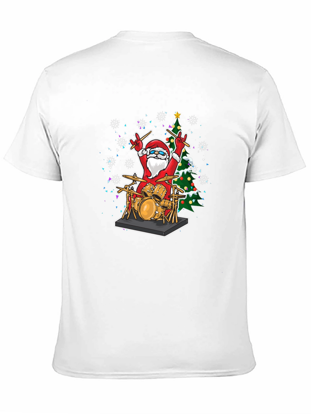 Santa Drummer T-Shirt - Christmas Music Tee