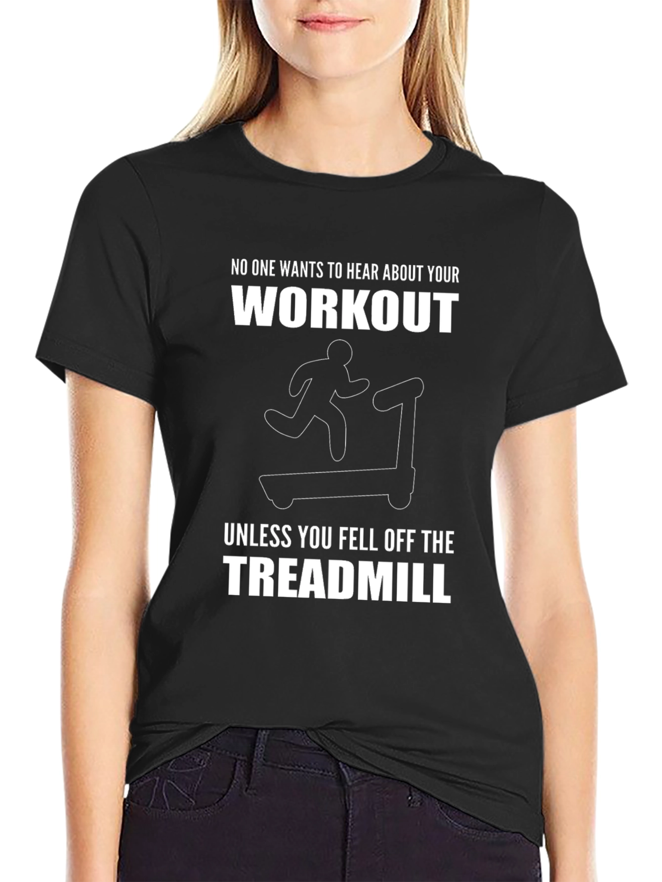 Funny Workout Treadmill Graphic T-Shirt