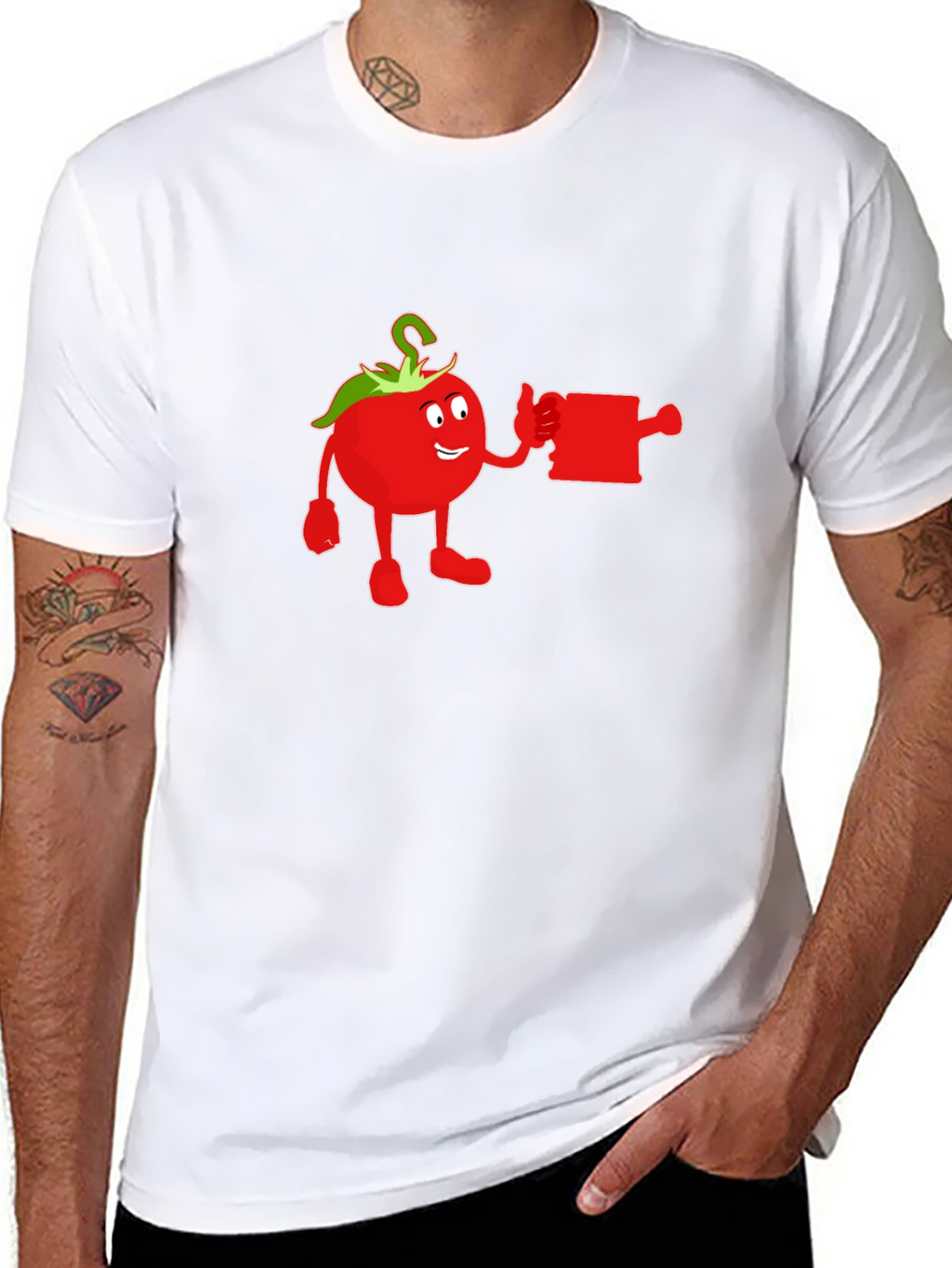 Whimsical Tomato Cartoon Graphic T-Shirt