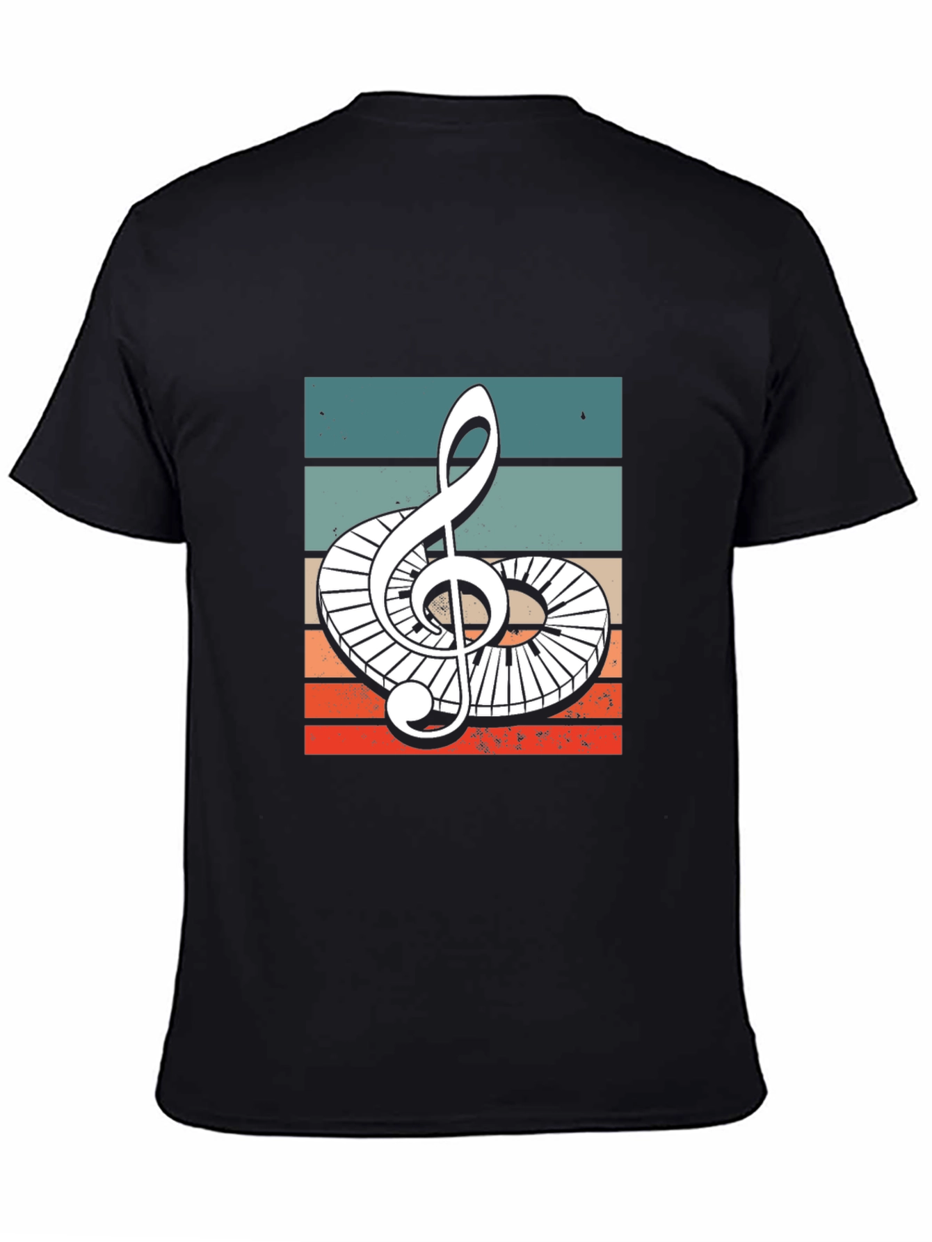 Retro Treble Clef Piano Keys Graphic Tee
