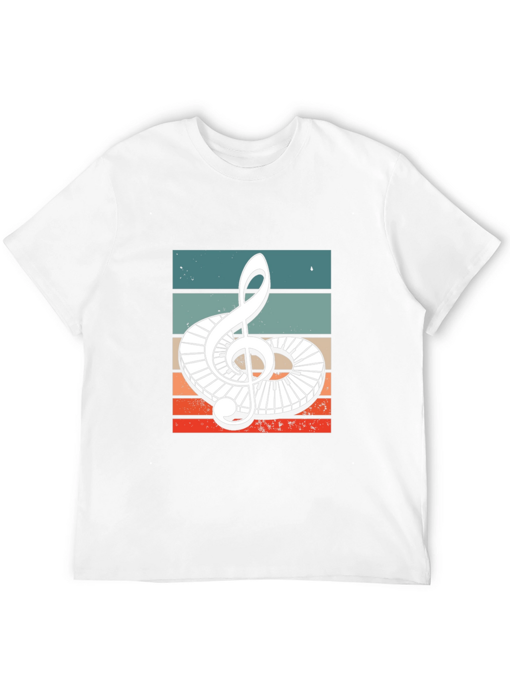 Retro Treble Clef Piano Keys Graphic Tee