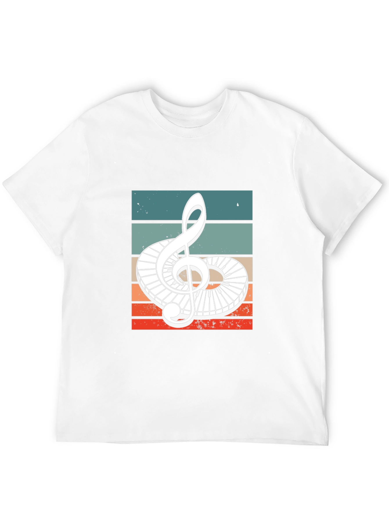 Retro Treble Clef Piano Keys Graphic Tee