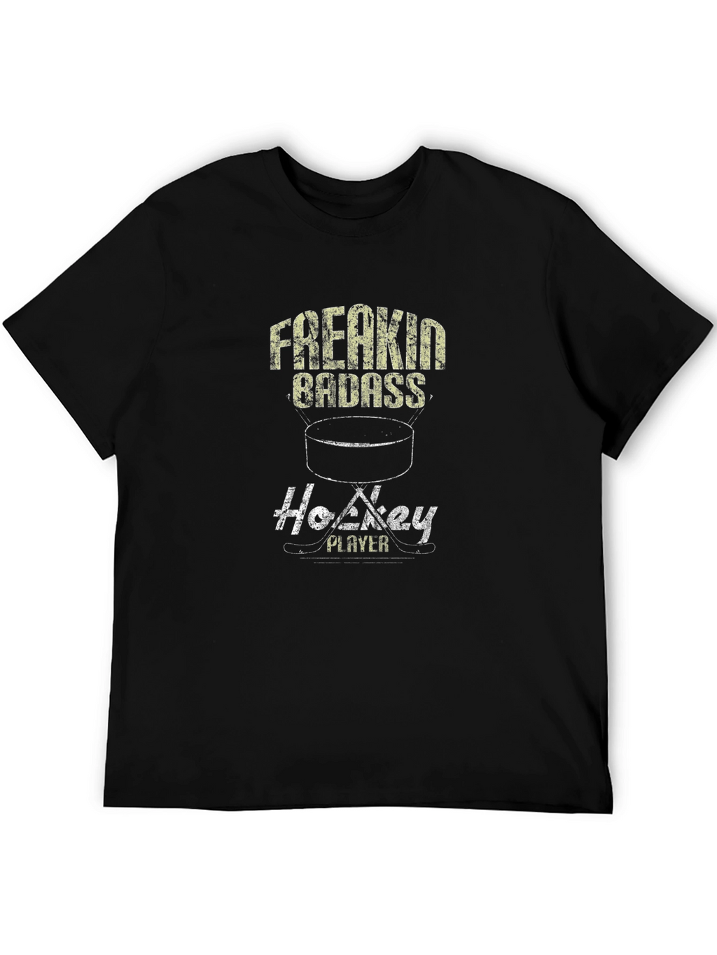 Freakin Badass Hockey Player Graphic Tee