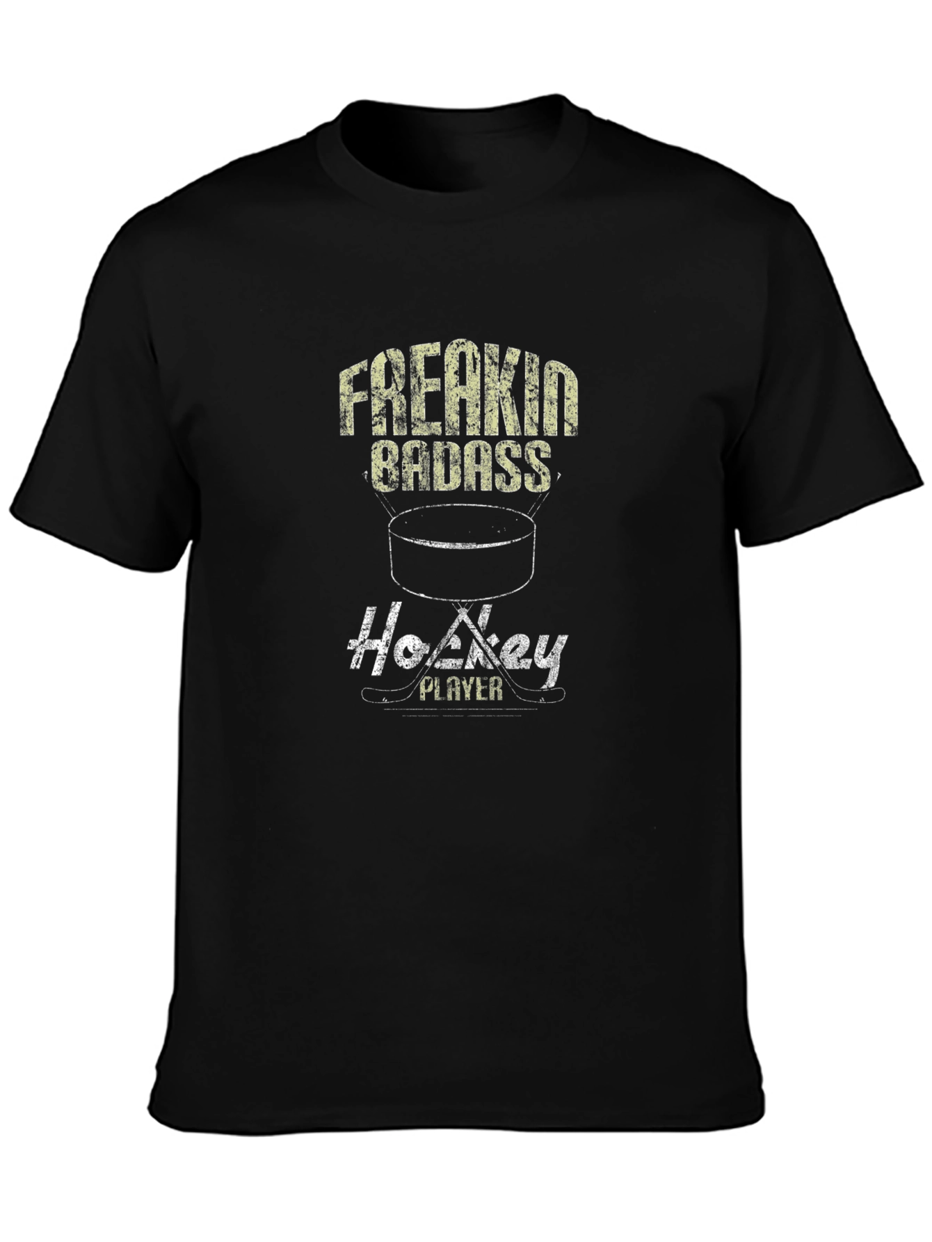 Freakin Badass Hockey Player Graphic Tee