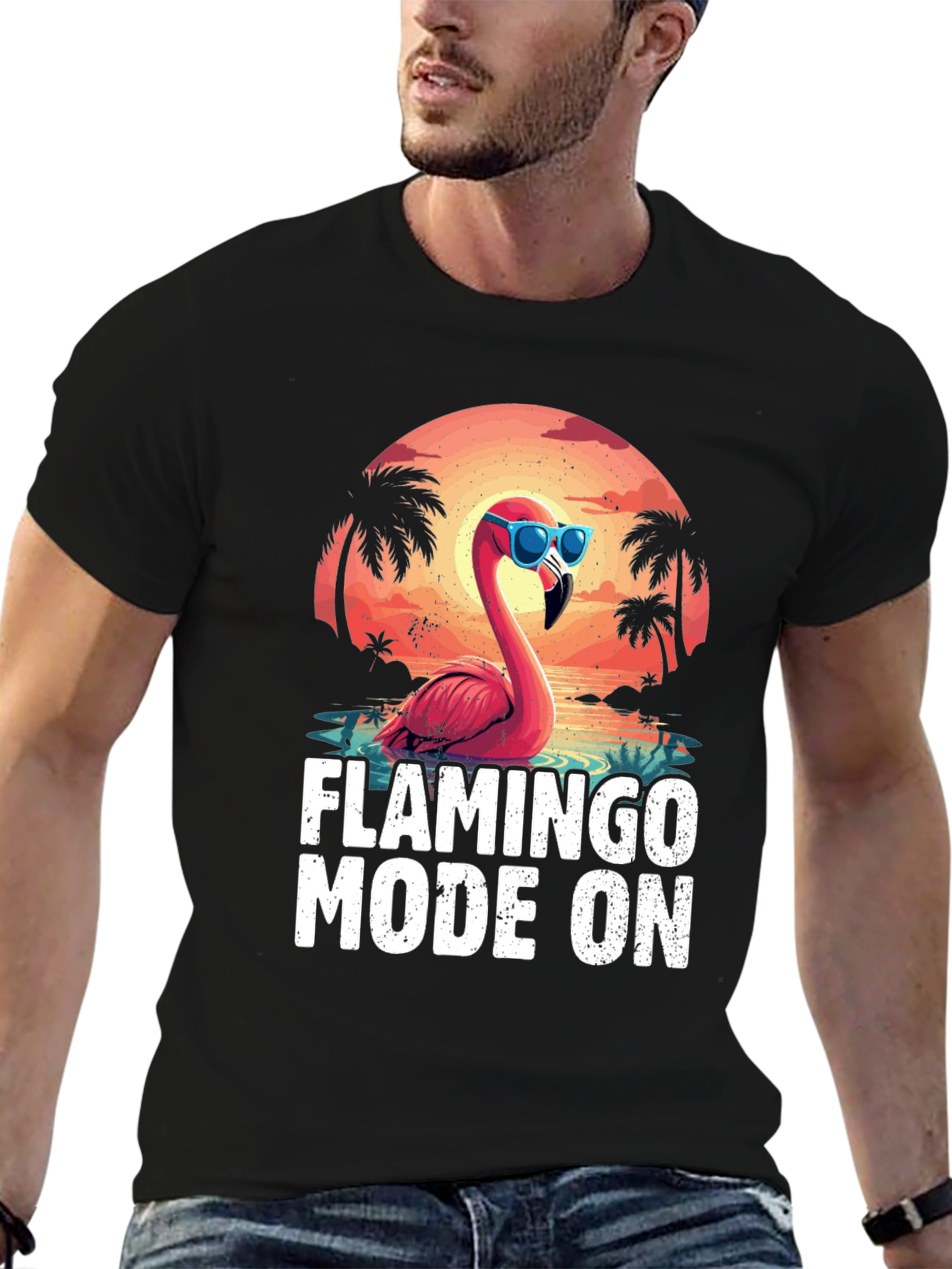 Flamingo Mode On Graphic Tee - Tropical Vacation Ready!