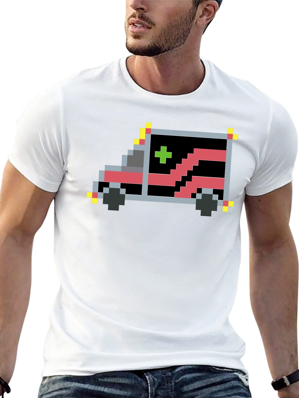 Pixel Ambulance T-Shirt - Retro Gaming Style