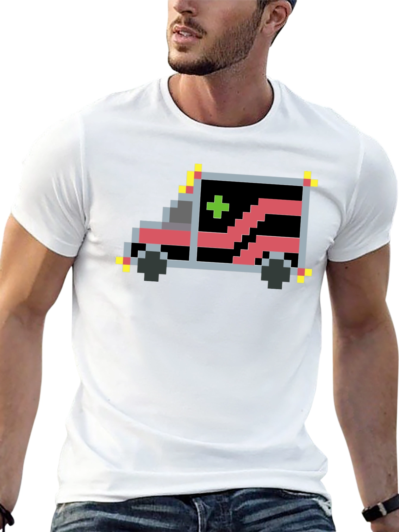 Pixel Ambulance T-Shirt - Retro Gaming Style