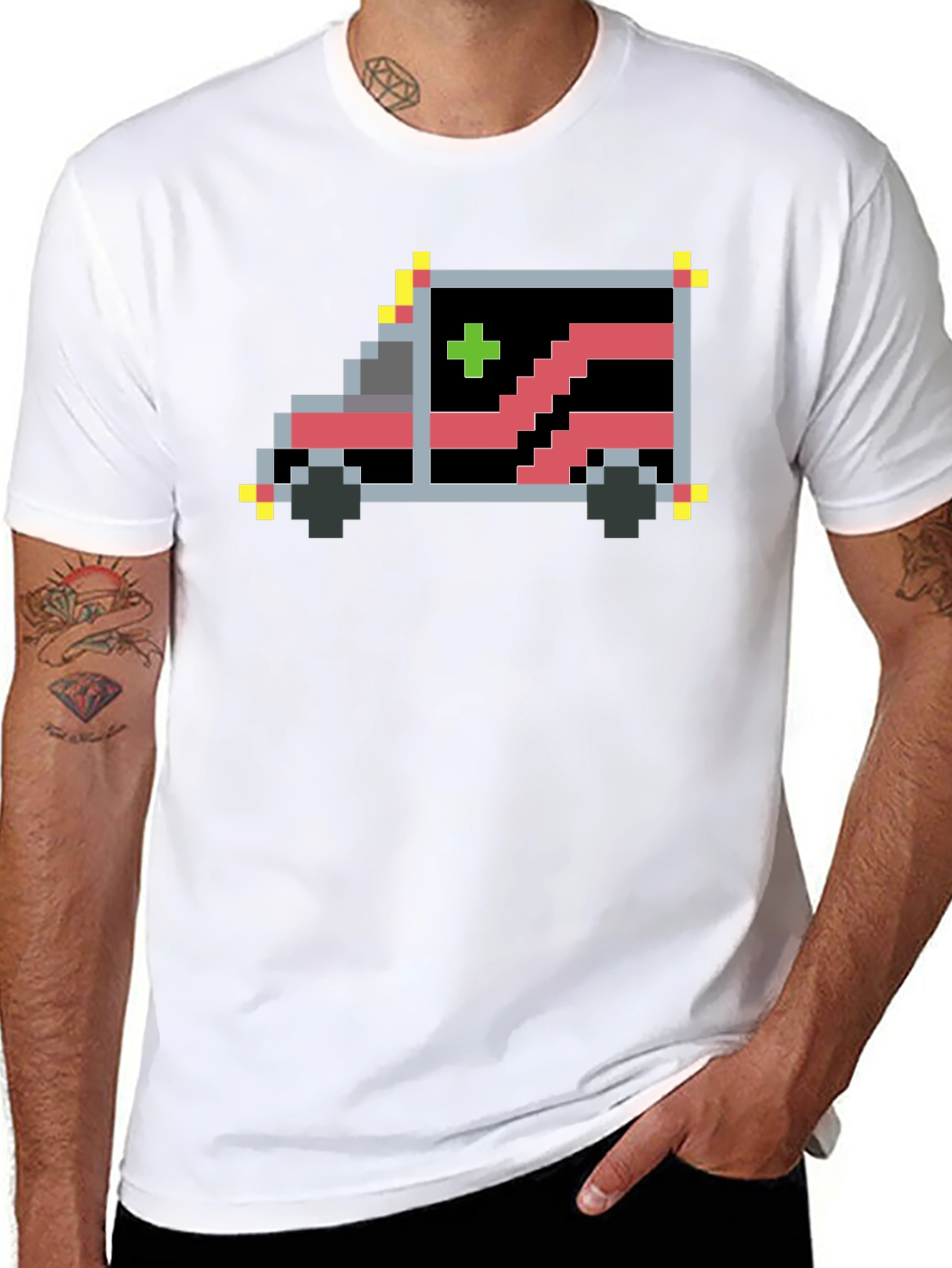 Pixel Ambulance T-Shirt - Retro Gaming Style