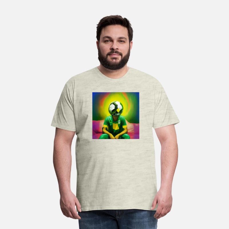 Brazilian fan celebrating victory yellow and gree