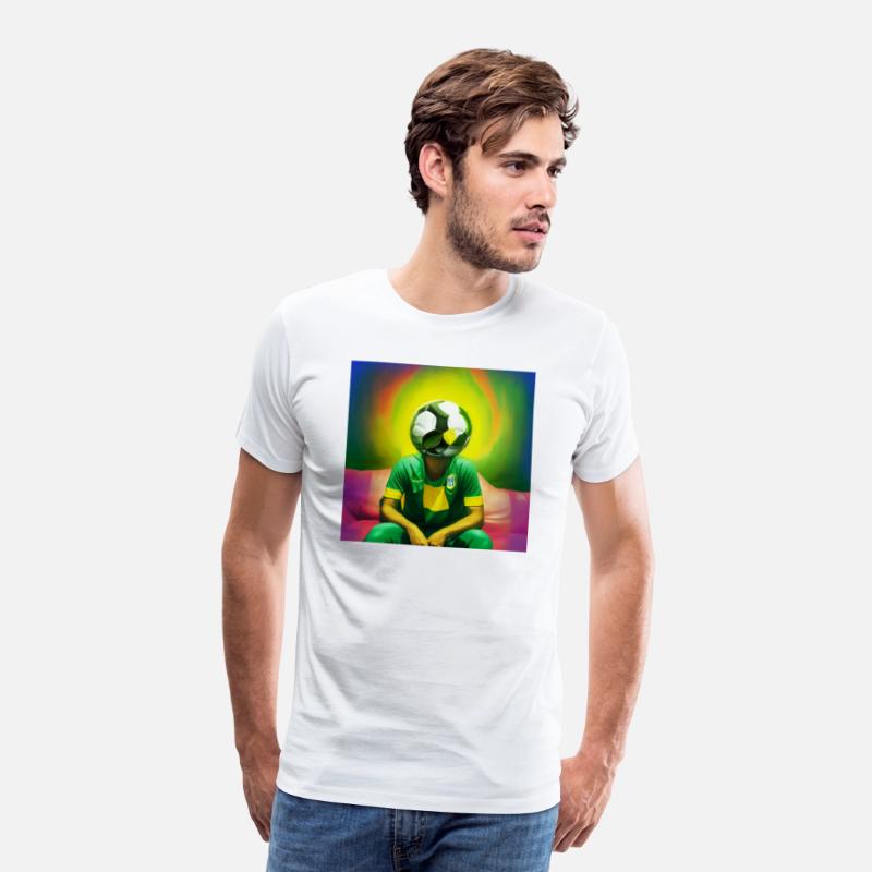 Brazilian fan celebrating victory yellow and gree