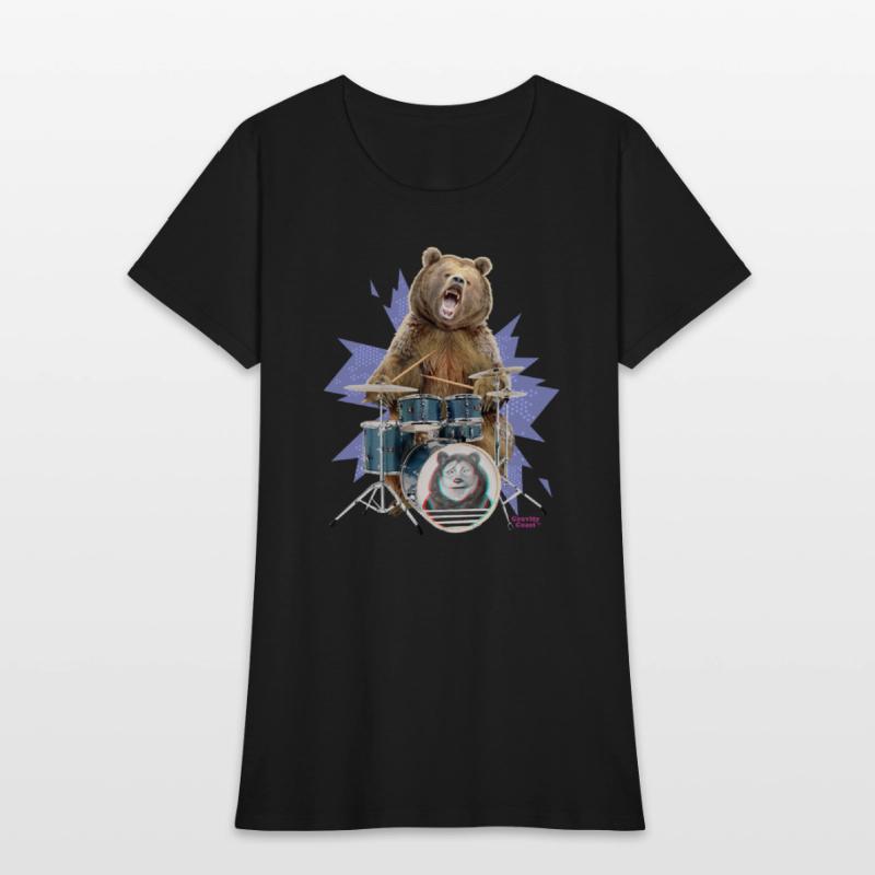 Brown Grizzly Bear Playing the Drums Gift for Drum