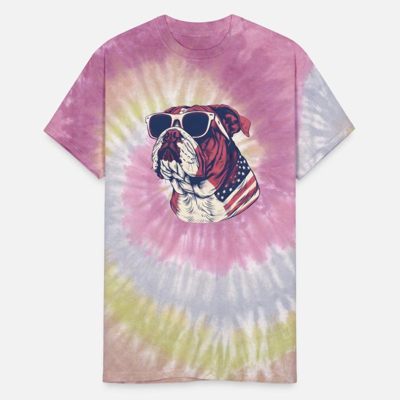 Bulldog dog. 4th of July and memorial day