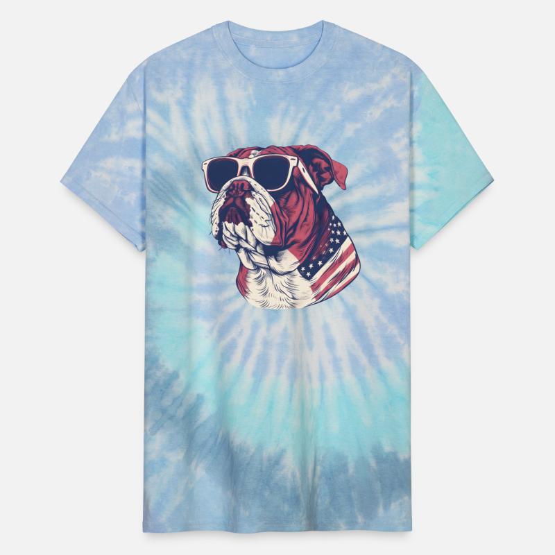 Bulldog dog. 4th of July and memorial day
