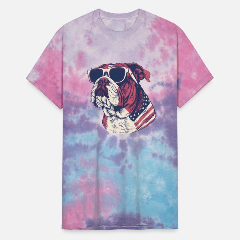 Bulldog dog. 4th of July and memorial day