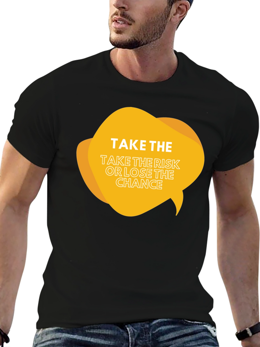 Risk Taker Graphic Tee - Black Cotton Blend Shirt