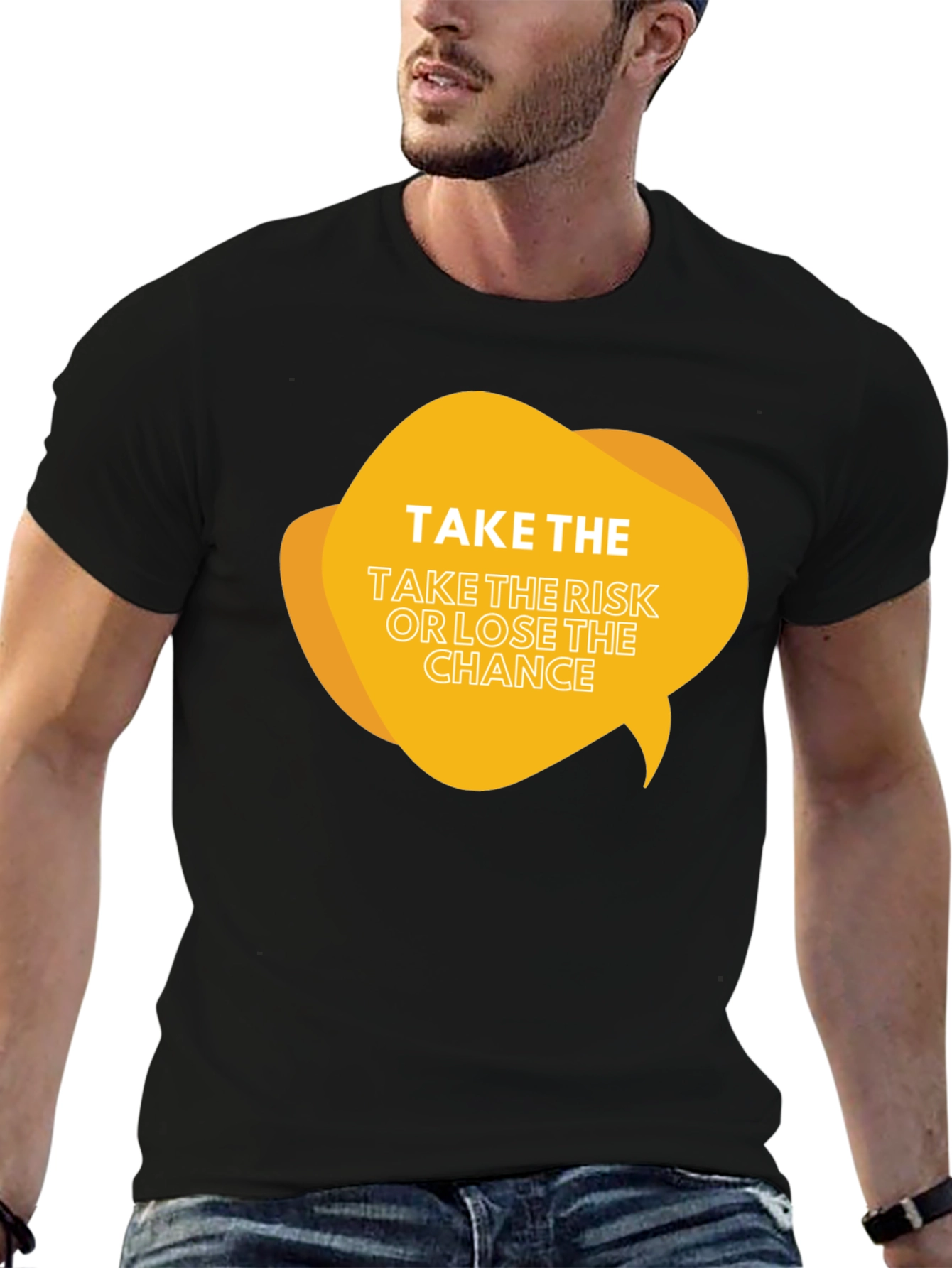 Risk Taker Graphic Tee - Black Cotton Blend Shirt