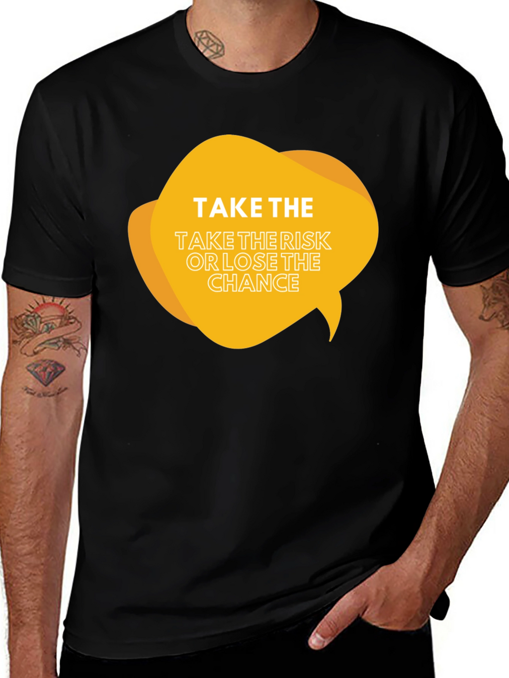 Risk Taker Graphic Tee - Black Cotton Blend Shirt