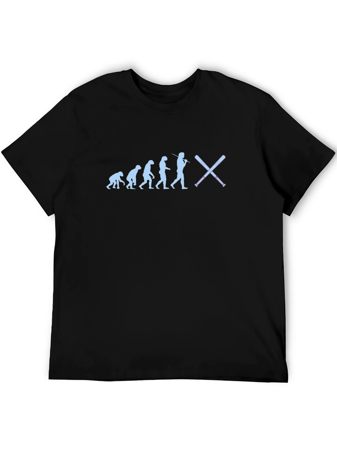 Evolution of Baseball Black T-Shirt