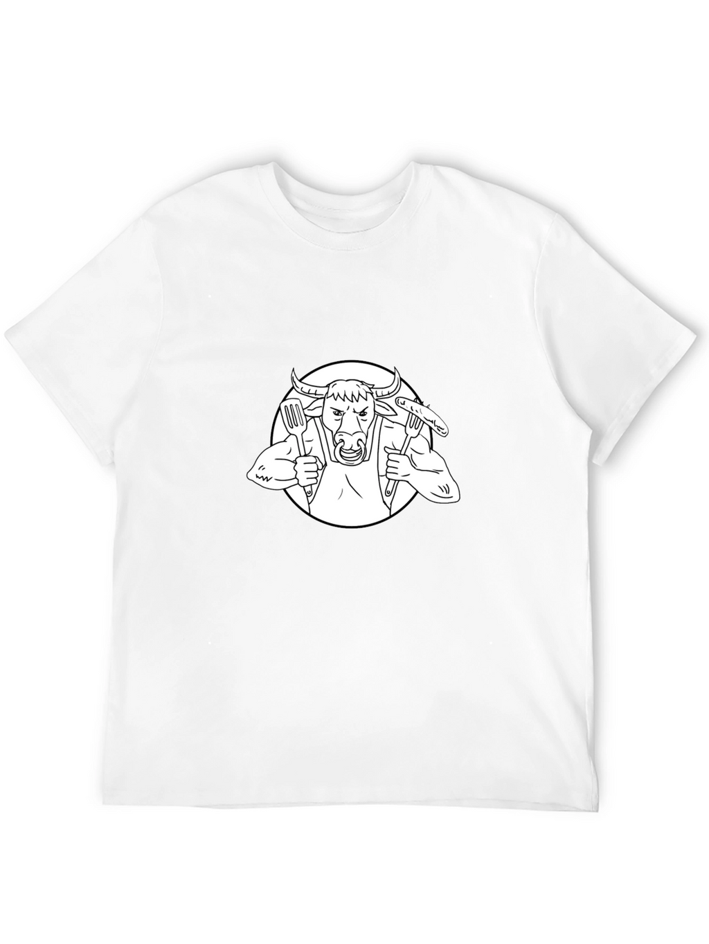 Bull Chef Graphic Tee - Funny BBQ T-Shirt