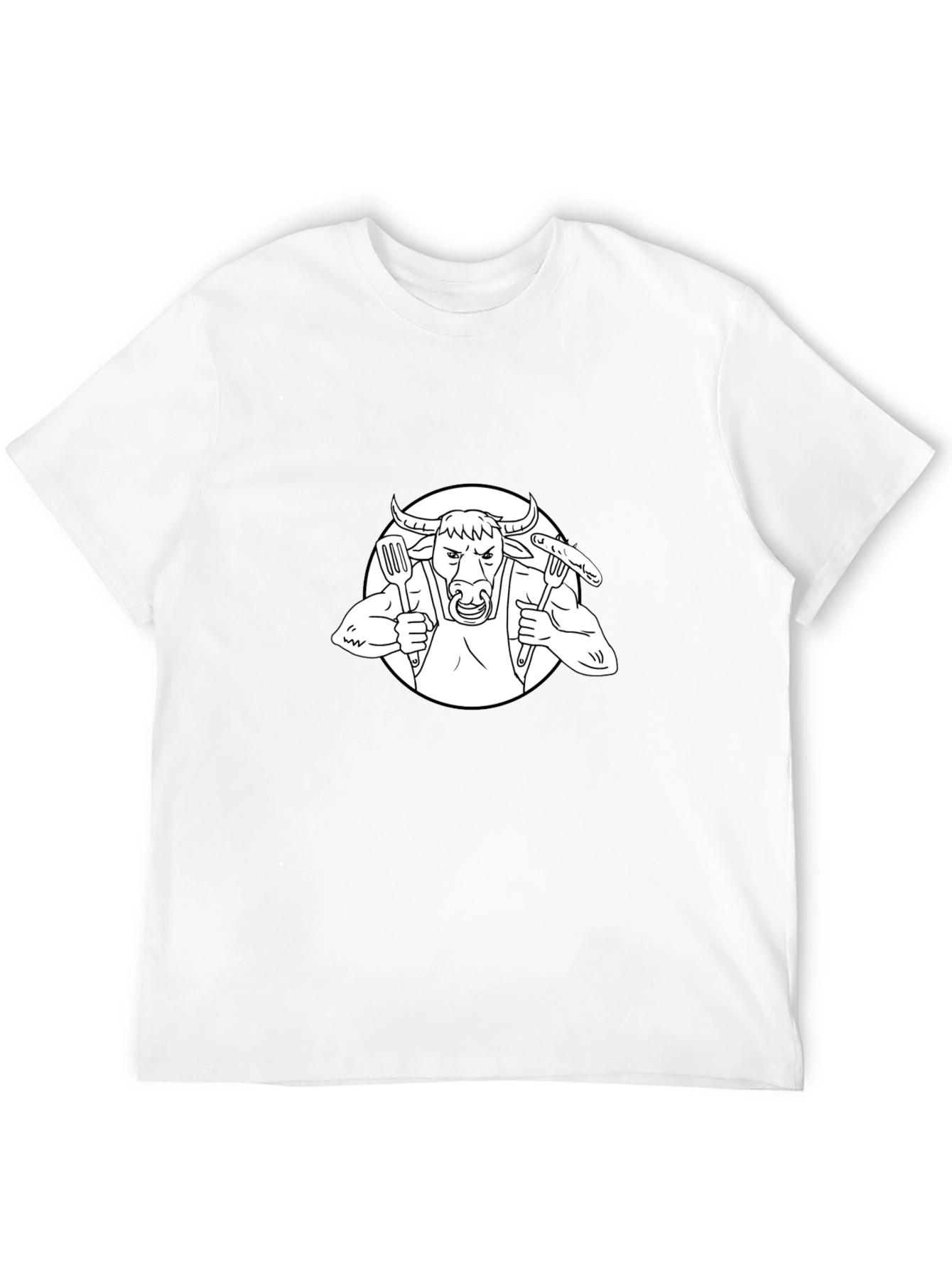 Bull Chef Graphic Tee - Funny BBQ T-Shirt