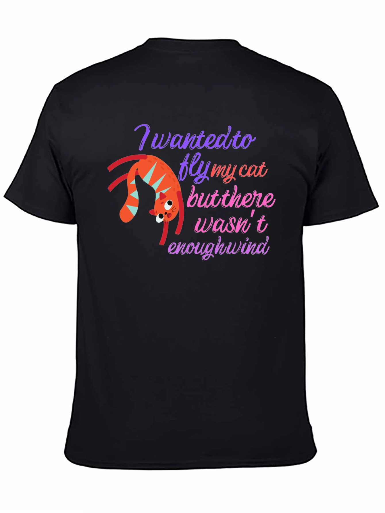 Funny Cat Flying T-Shirt - Whimsical Graphic Tee