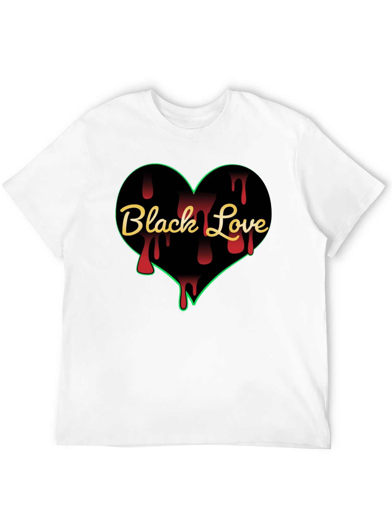 Black Love Heart Graphic T-Shirt