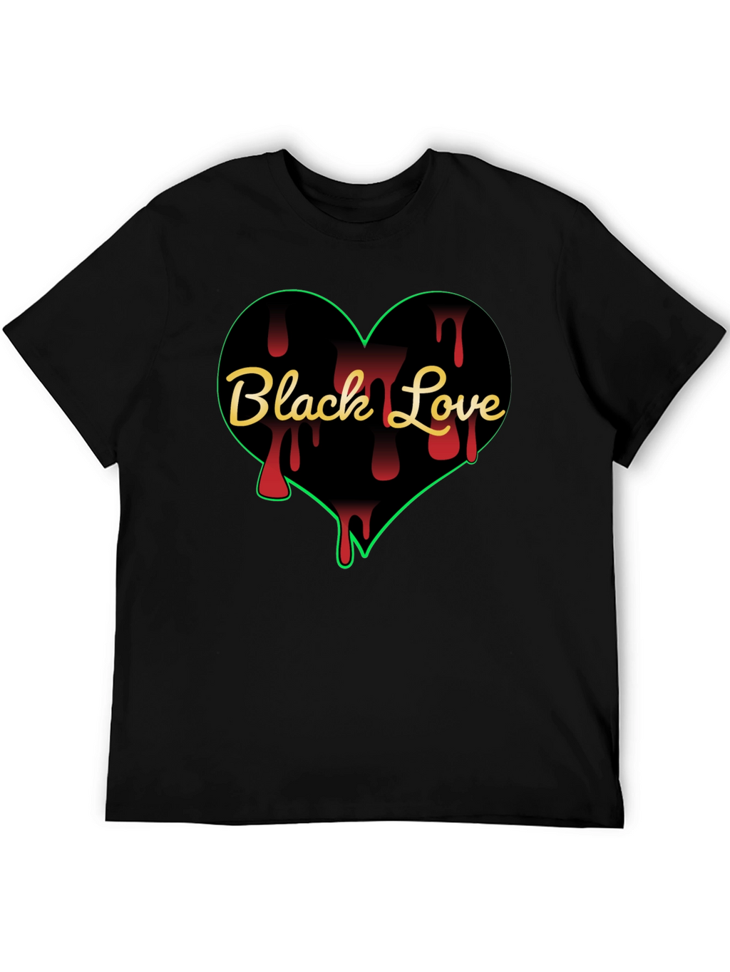 Black Love Heart Graphic T-Shirt