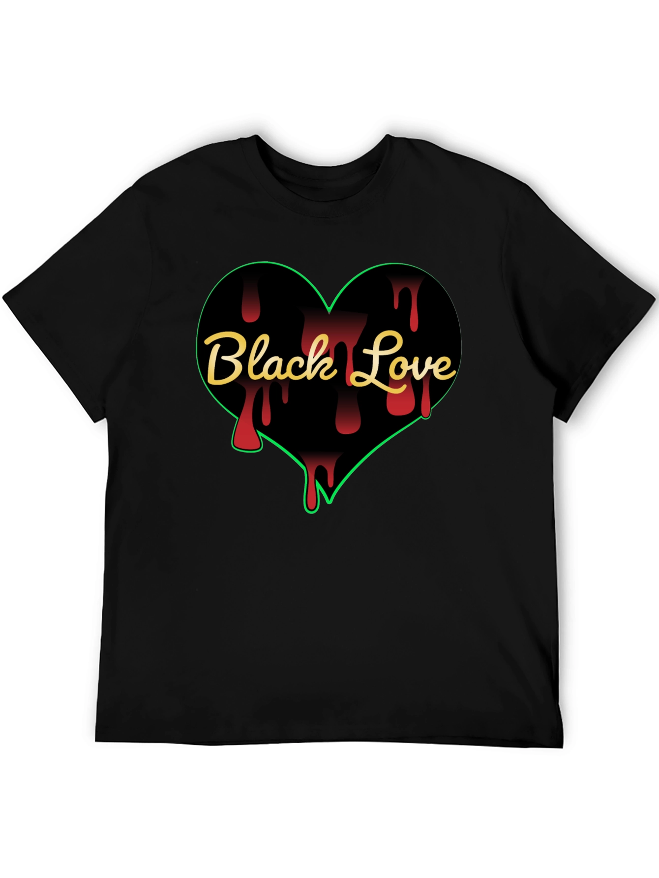 Black Love Heart Graphic T-Shirt
